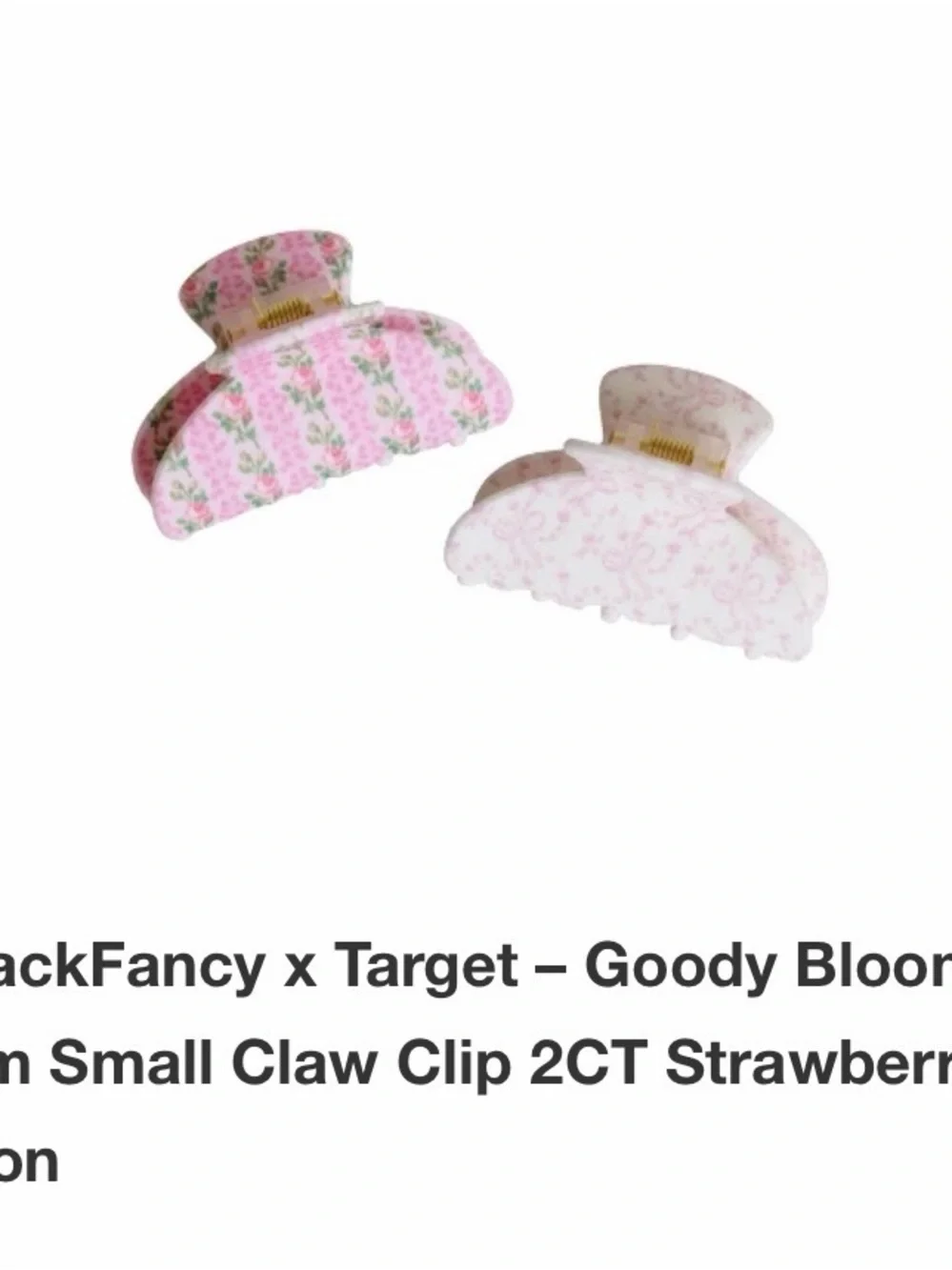 Loveshack Fancy X Target  Pink Floral Small Claw Hair Clips - 2 Pack